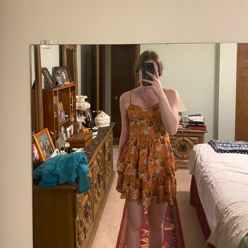 orange summer dress